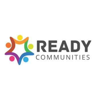 Logo of Ready Communities with five colourful human figures forming a star shape beside the organisation name.